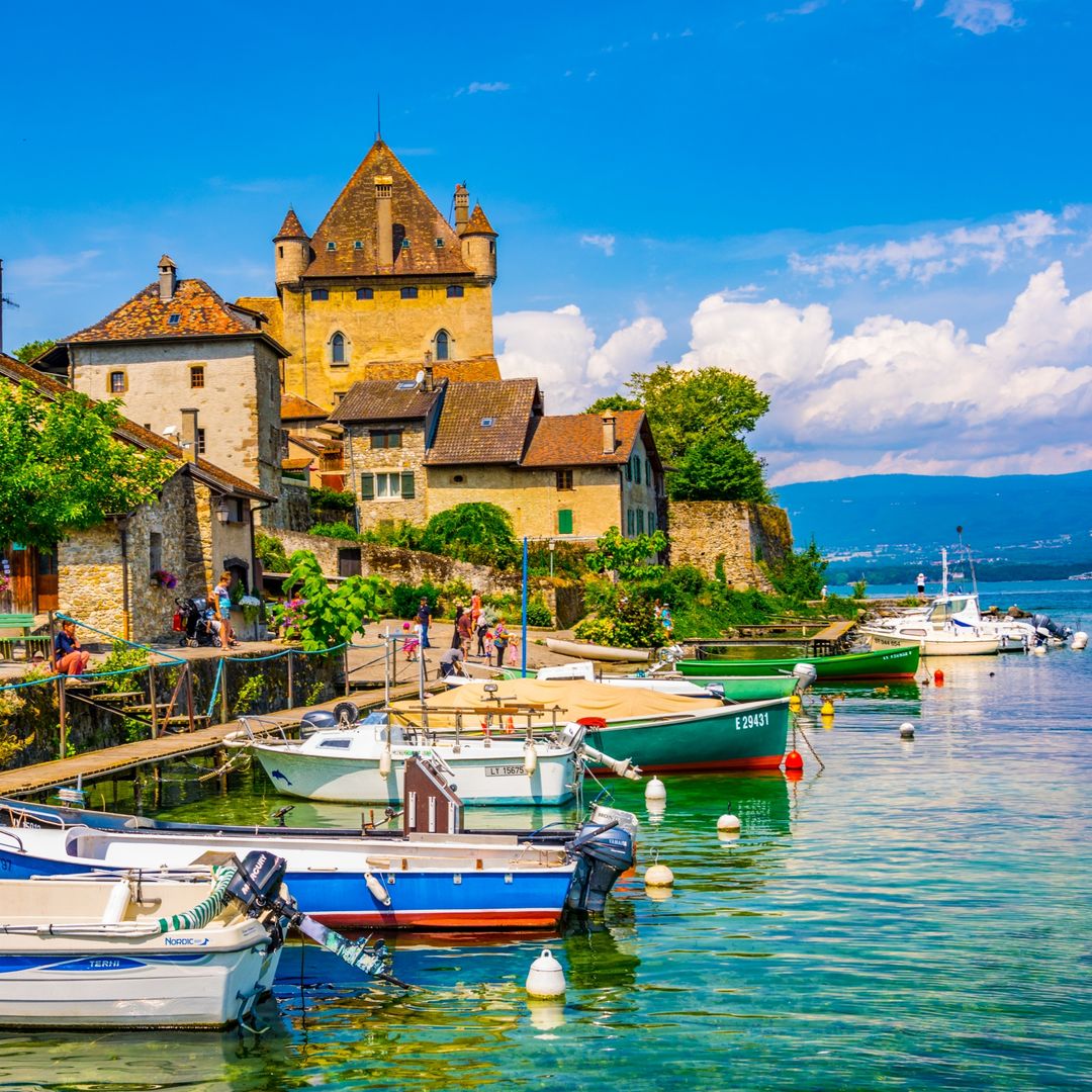 Pueblo medieval de Yvoire, Francia, lago Lemán