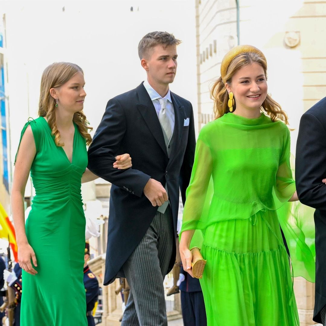 Elisabeth y Eléonore de Bélgica, cómplices de estilo en el Día Nacional con sus vestidos verdes