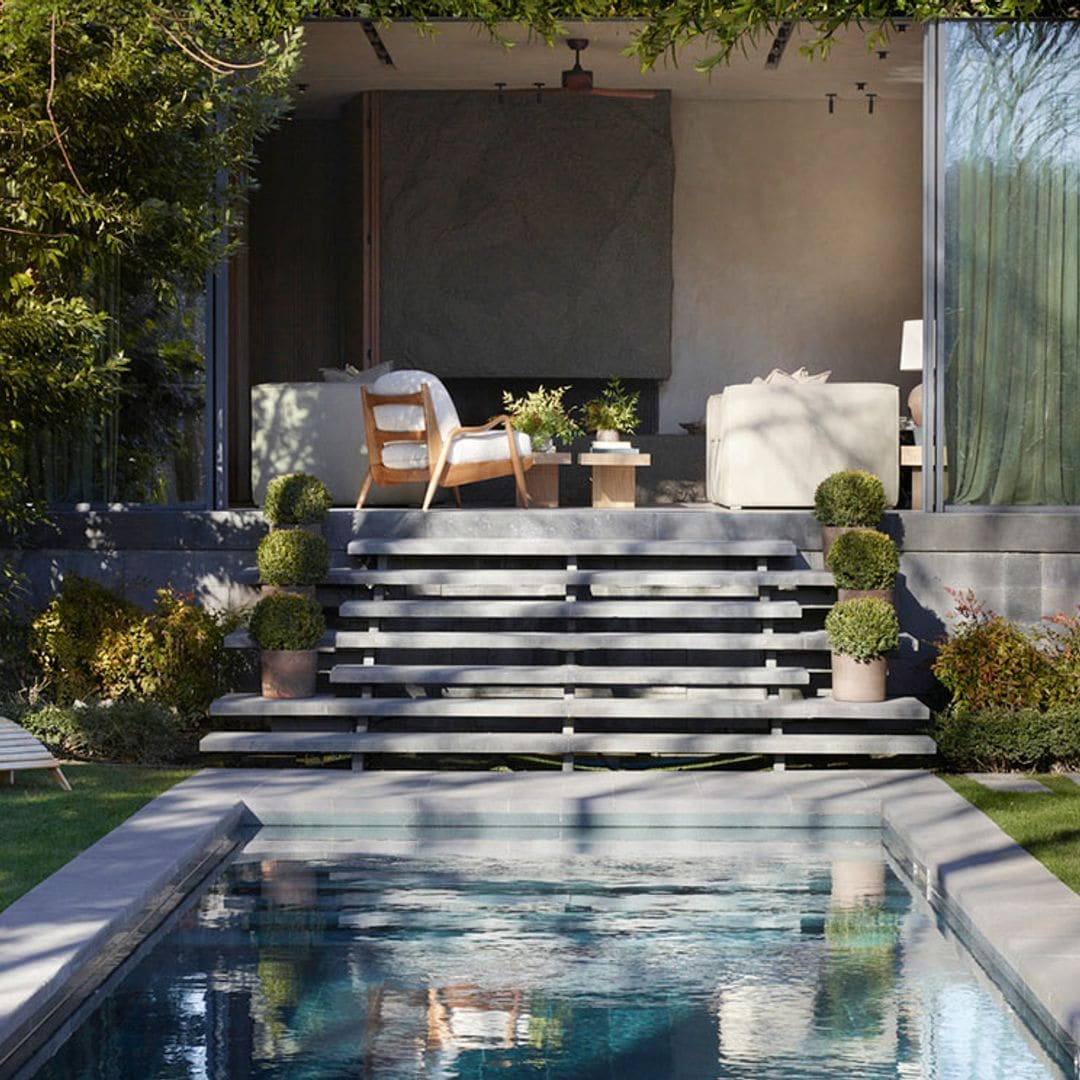 'Pool house': un proyecto que fusiona en un mismo espacio, jardín, piscina y salón