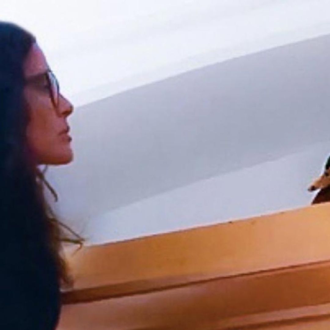 El divertido vídeo de Salma Hayek 'convenciendo' a un pato de que salga de su casa