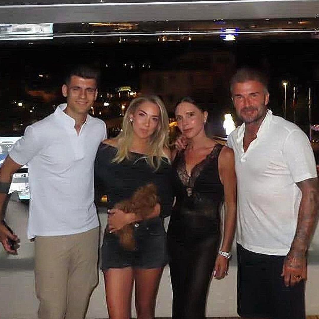 La divertida velada de Alice Campello y Álvaro Morata con David y Victoria Beckham durante sus vacaciones en Cerdeña