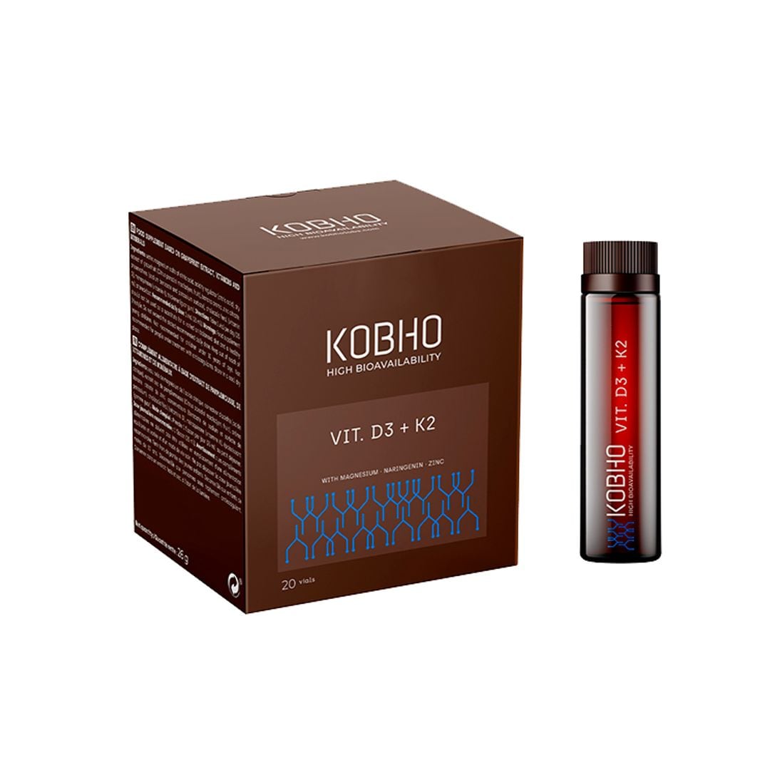 Vitamina D3 + K2 de Kobho Labs (21,95 €). La K2 contribuye a que el calcio, que ayuda a generar la vitamina D, se fije mejor en el hueso.