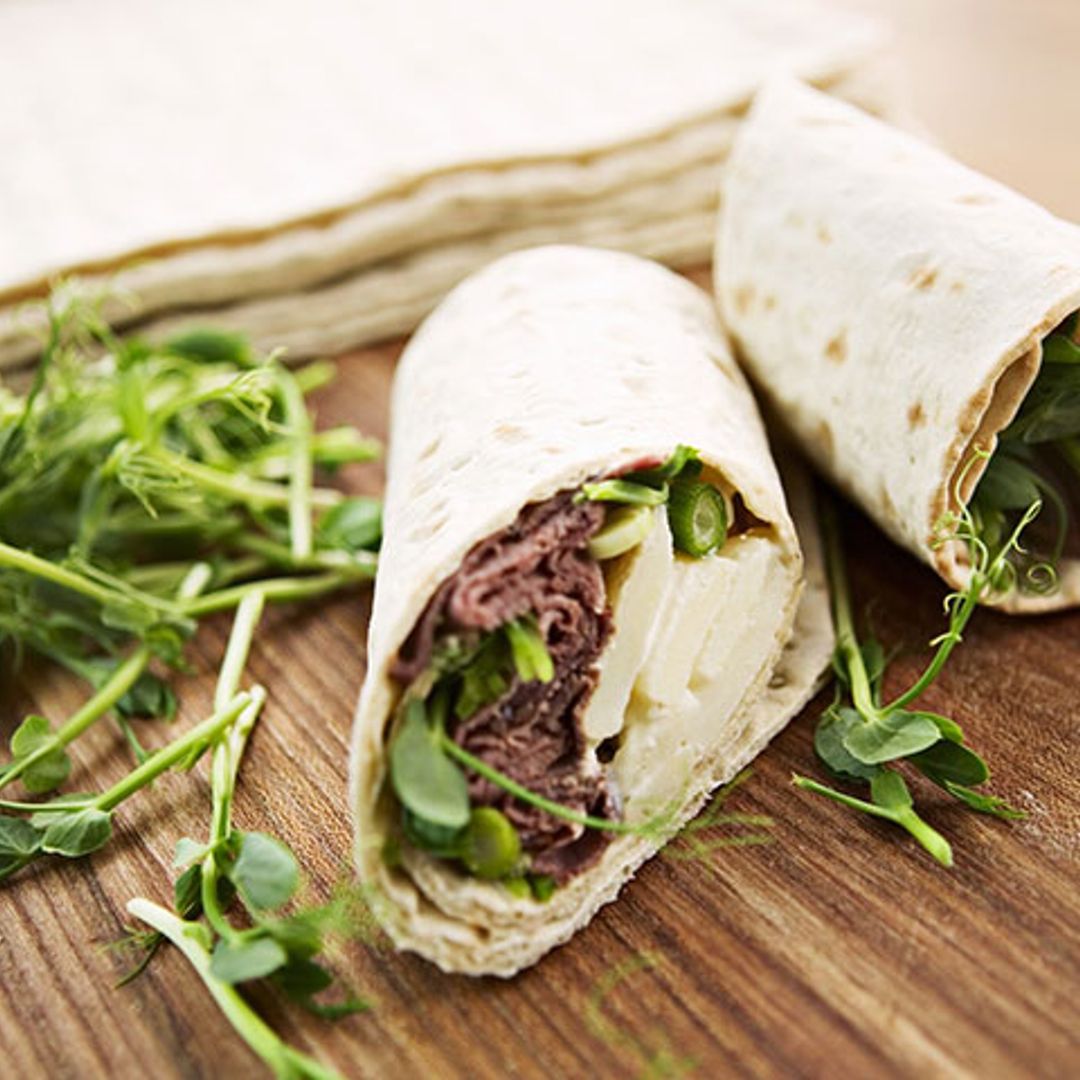 'Wrap' de rosbif con ensalada de patata