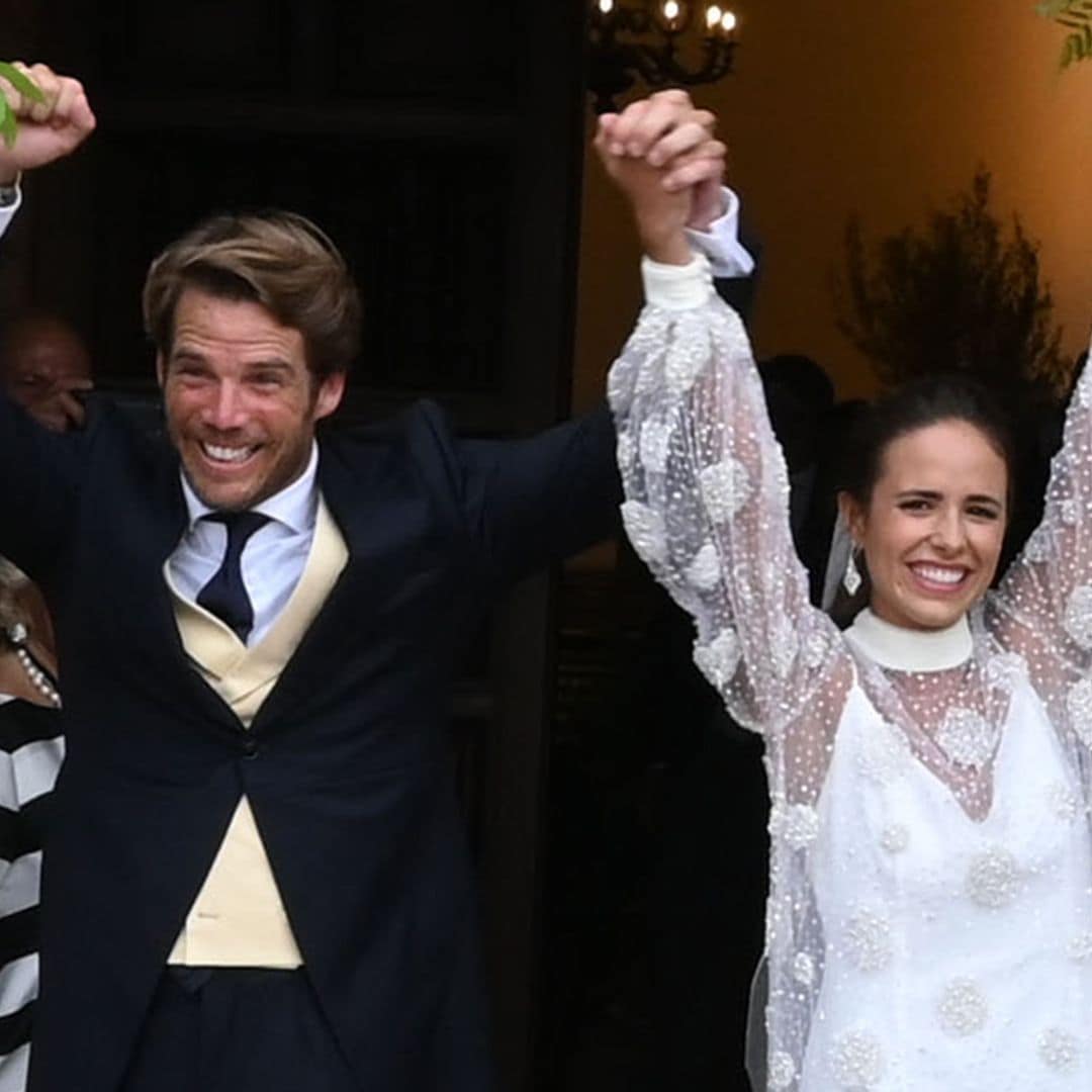 Casilda Aguilera, la novia del vestido desmontable con caftán bordado y toques lenceros