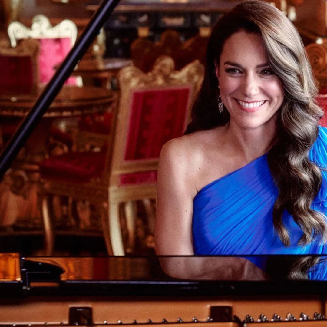 El espectacular vestido asimétrico que la princesa de Gales lució al piano en Eurovisión