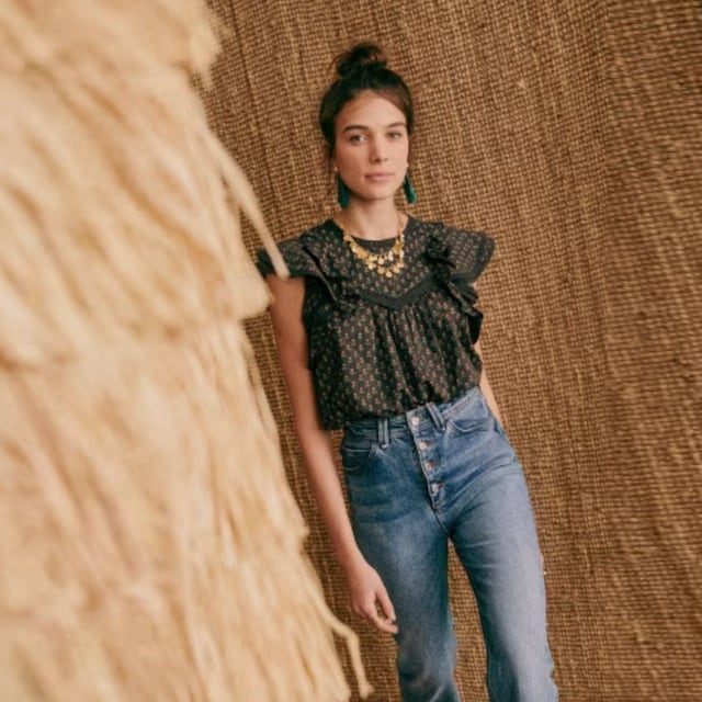camisa estampada sezane