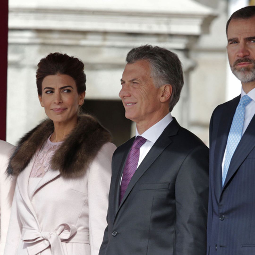 La Reina y la Primera Dama de Argentina coinciden en color y en estilo durante su primer encuentro en Madrid