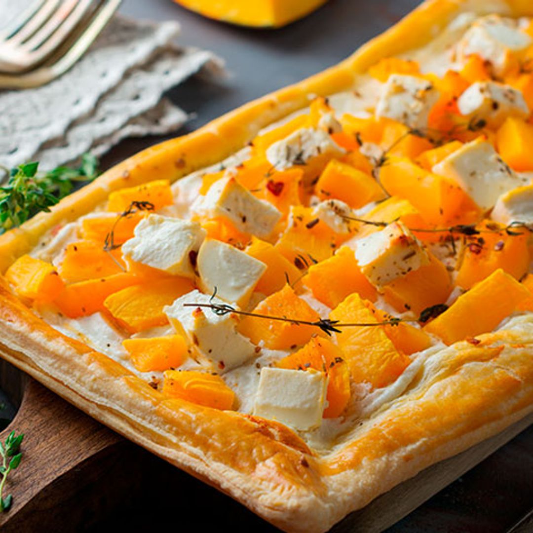 Tarta de calabaza, queso feta y ricota