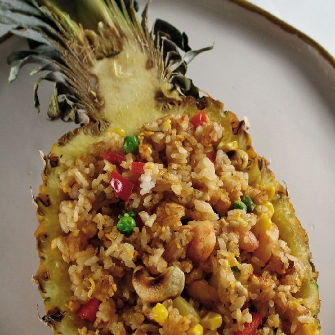 Arroz 'thai' frito con piña