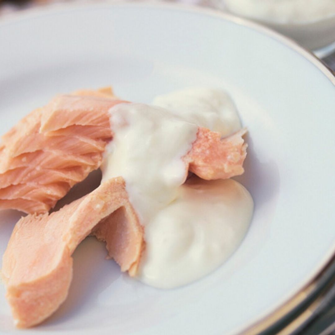 Salmón al horno con muselina