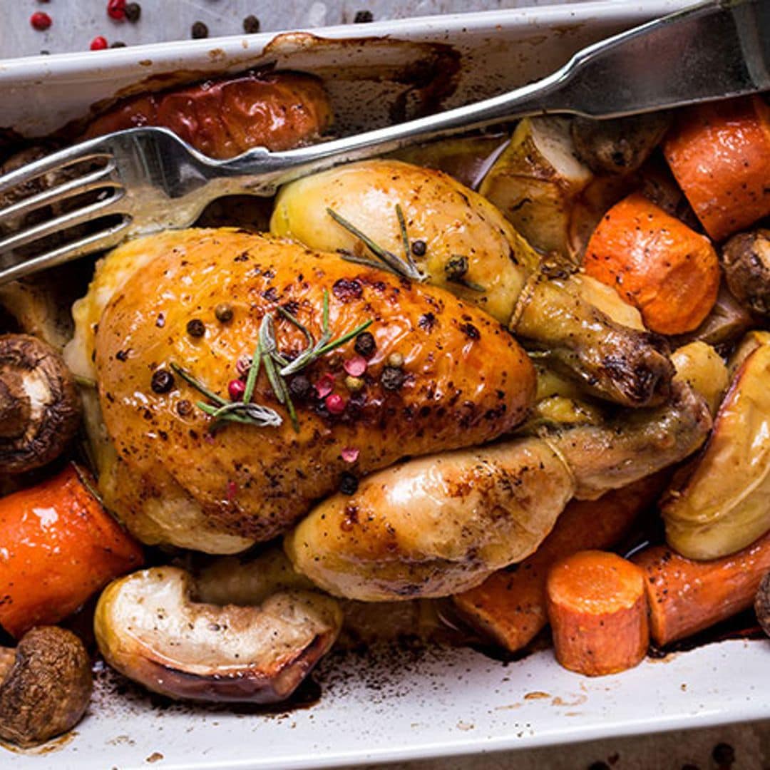 Pollo al horno con verduras
