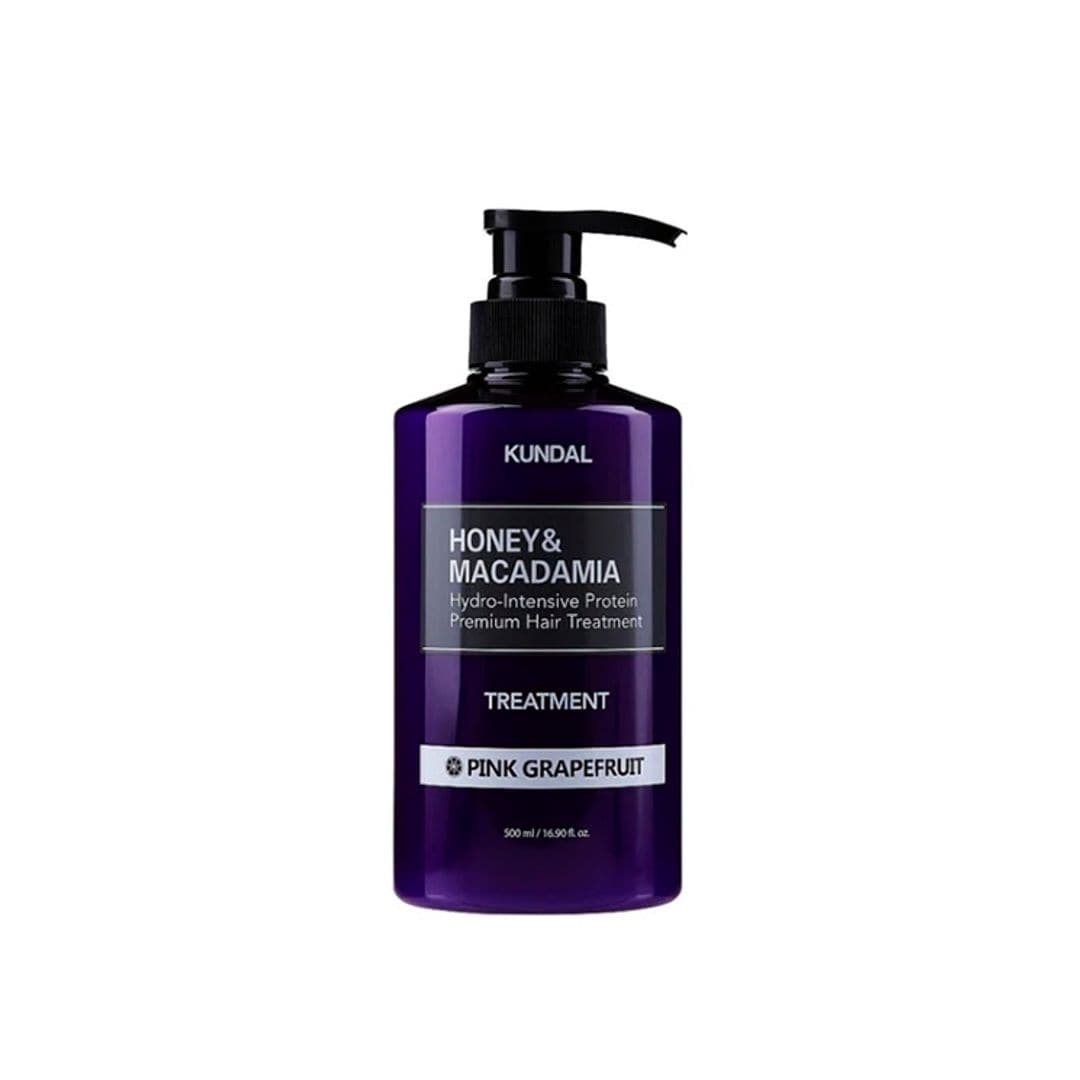 Honey & Macadamia Hair Treatment Pink Grapefruit, de Kundal (14,90 euros en Planet Skin), lleva miel y macadamia para proporcionar una hidratación intensa, suavidad, brillo y aspecto saludable al mismo tiempo que protege al cabello frente a las agresiones externas. 