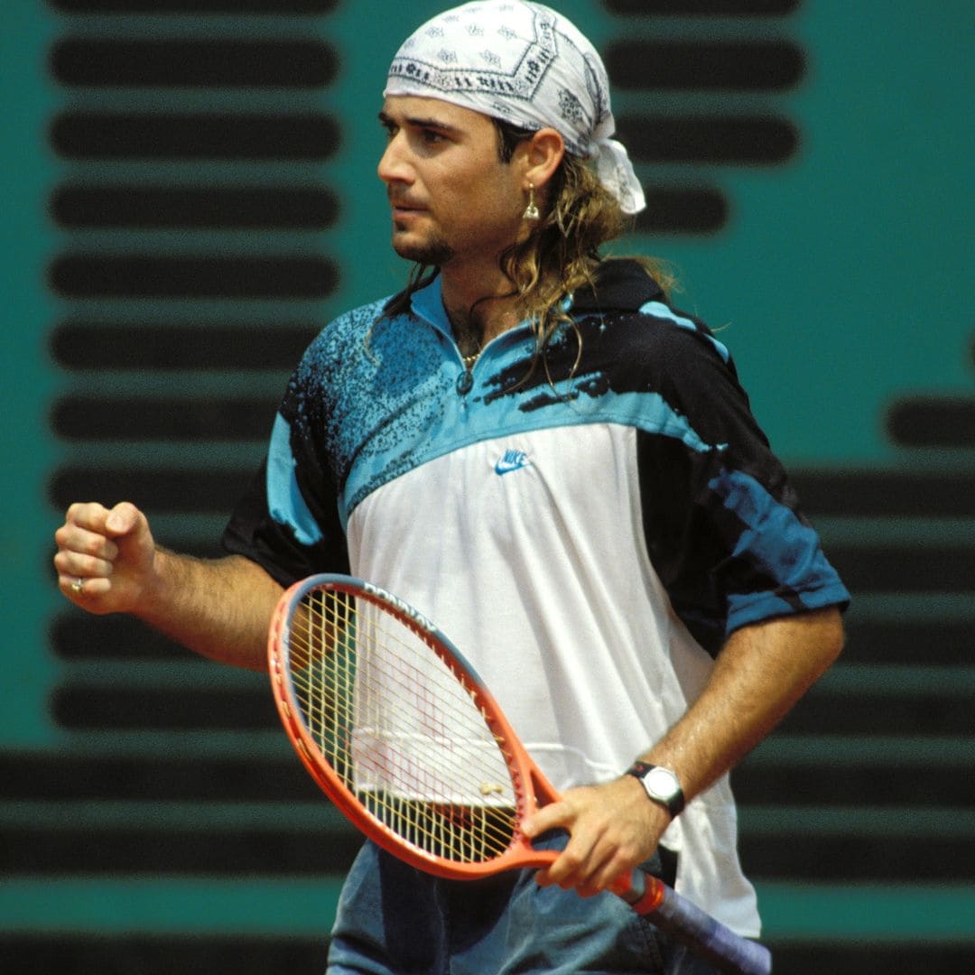 Andre Agassi implementó paliacates y accesorios para jugar