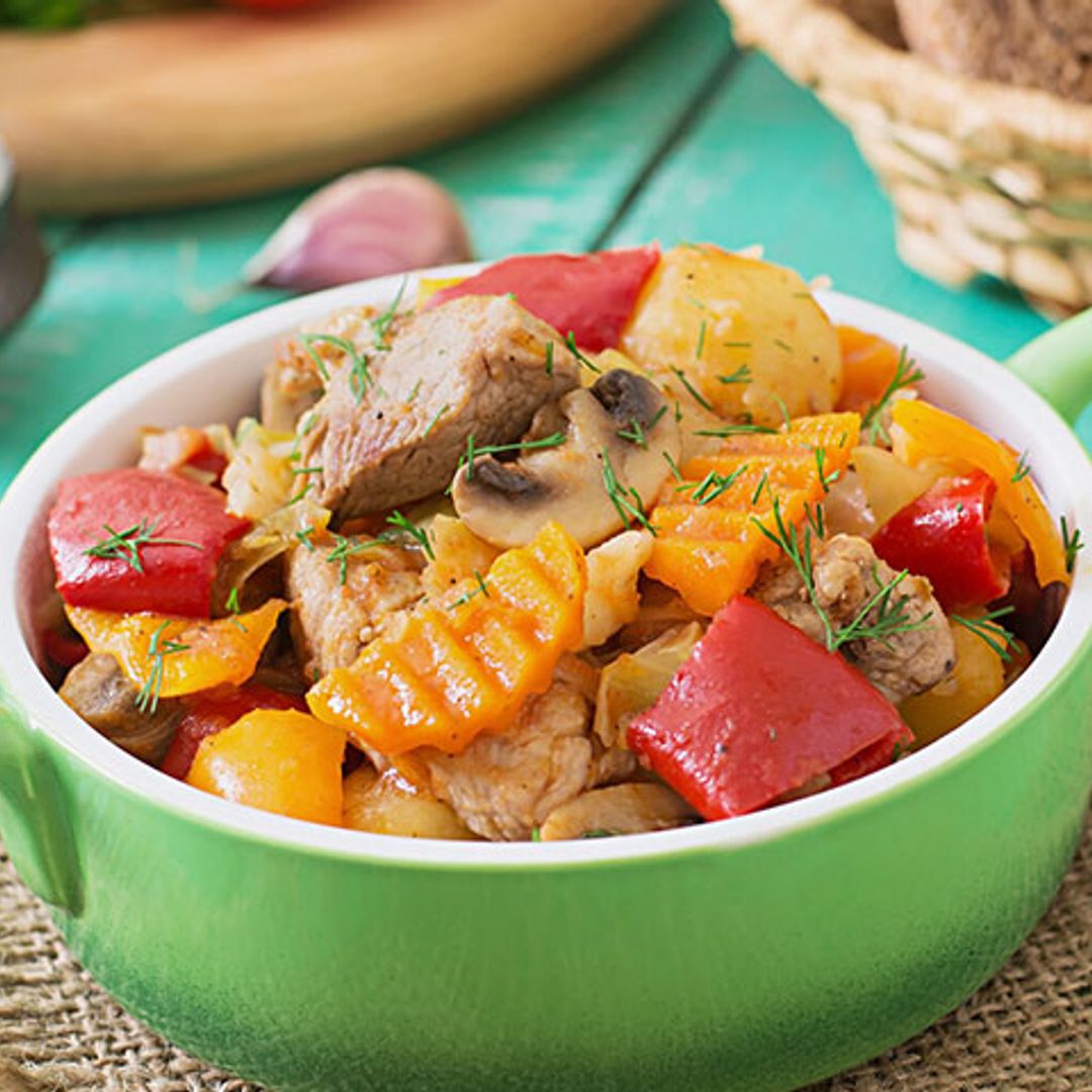 Ragú de magro de cerdo con vegetales