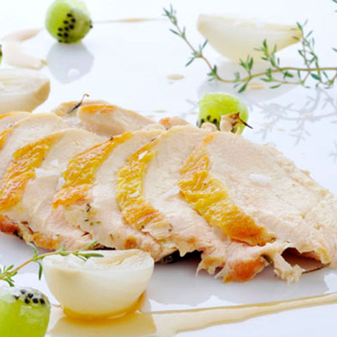 Pechugas de pollo asadas con kiwi