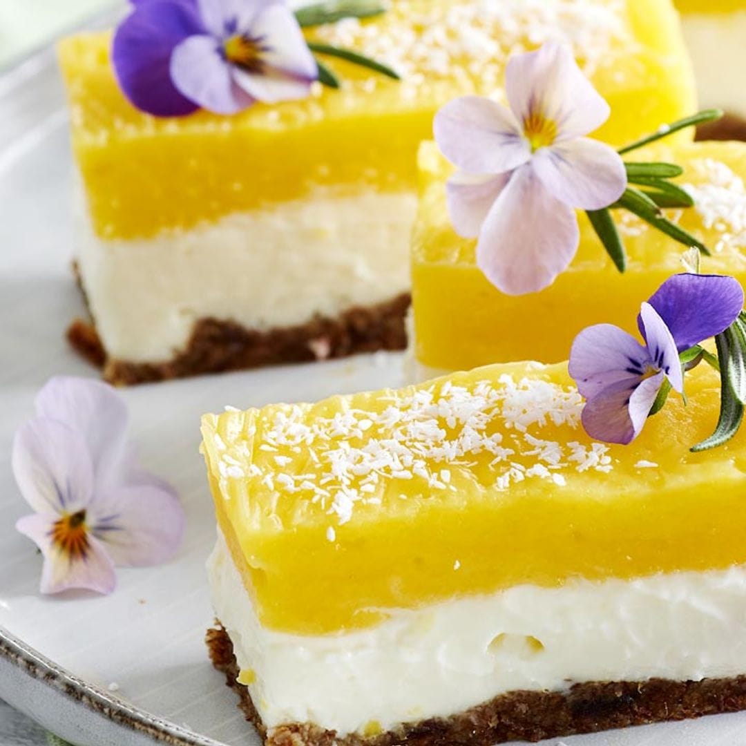 Tarta de mascarpone con mango