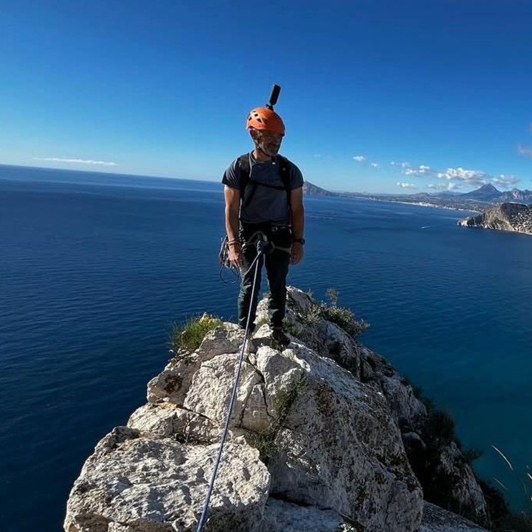 Antonio Lobato, en el momento de llegar a una montaña