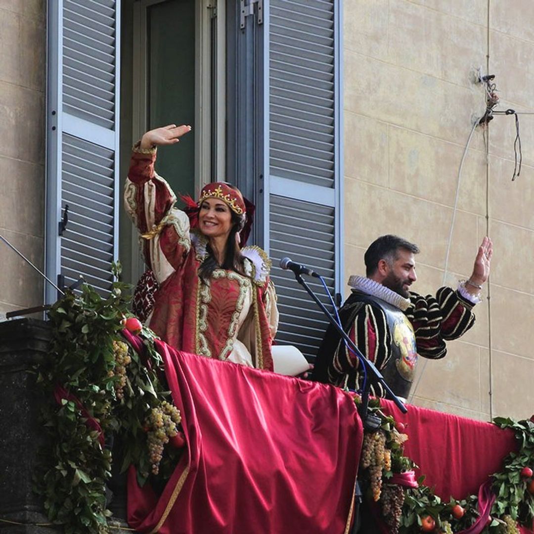 Marcantonio Colonna y su esposa Felice Orsini, durante la recreación histórica de la Sagra dell’Uva, Marino, Castelli Romani, Italia