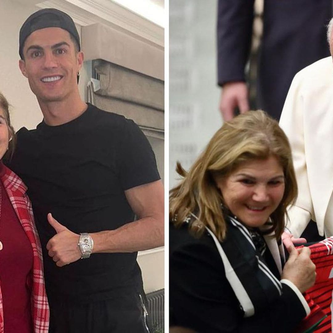 Mamá de Cristiano Ronaldo le obsequia un jersey al Papa Francisco, y así reaccionó él