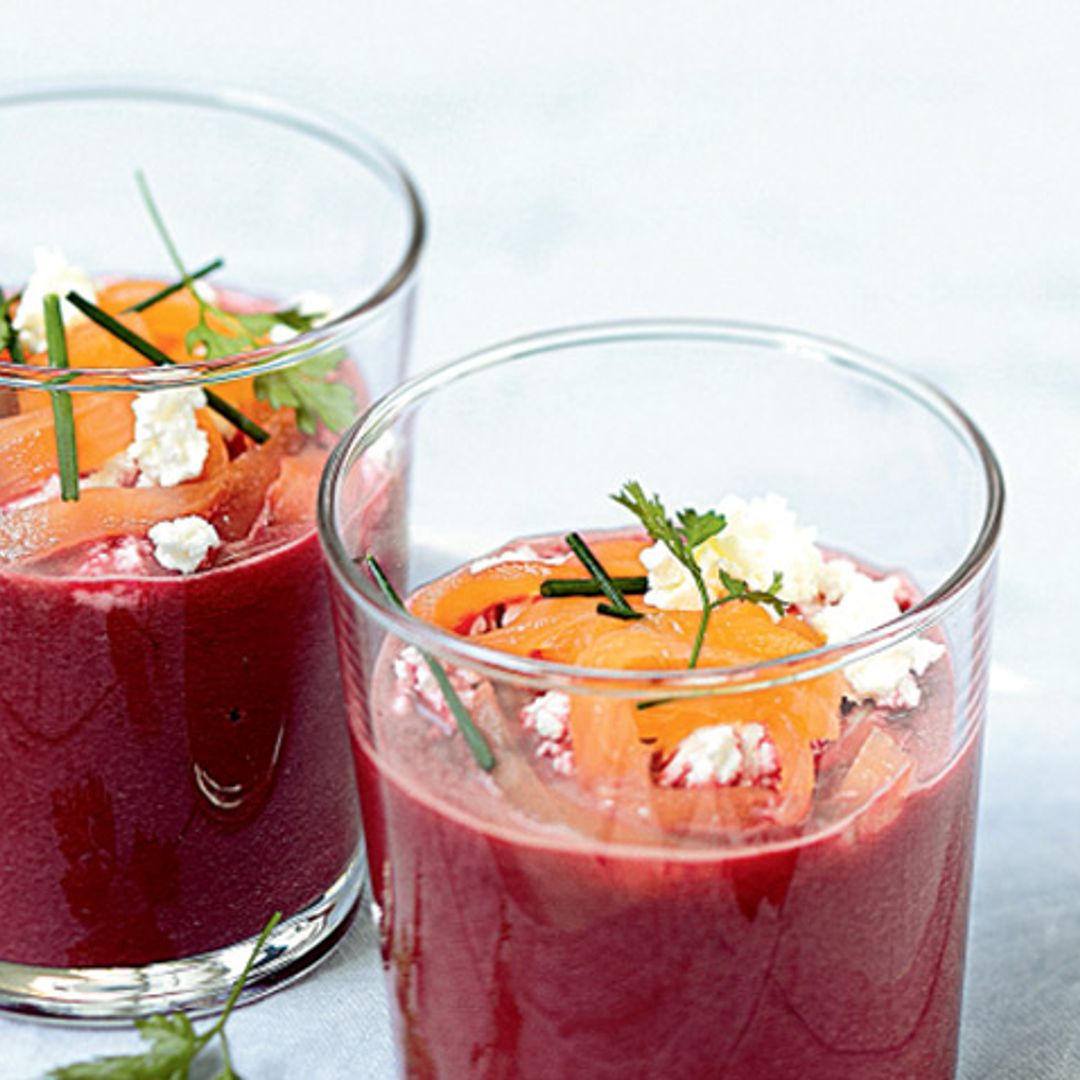 Batido de remolacha con salmón y queso