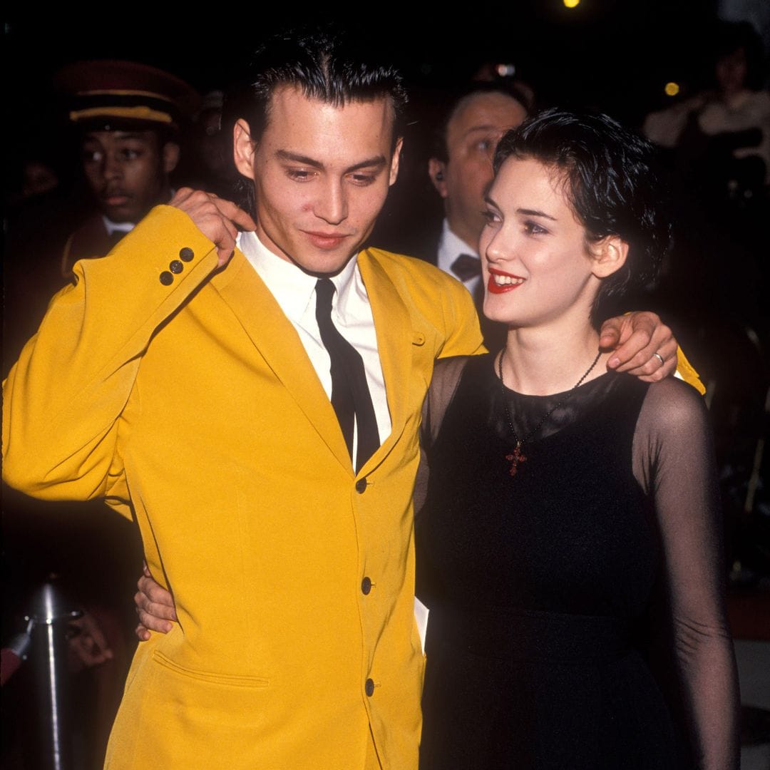 Johnny Depp y Winona Ryder durante el estreno de Cry-Baby en 1990