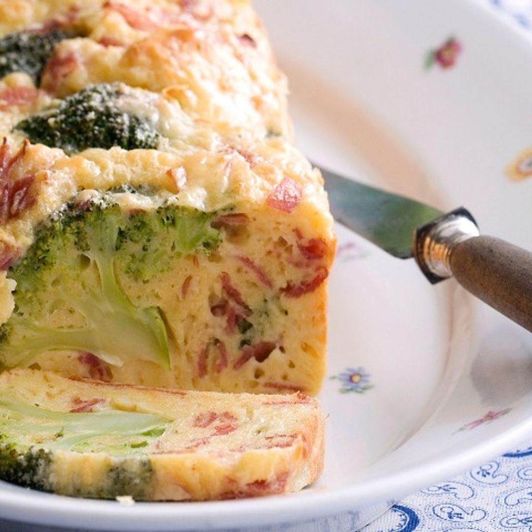 Pastel de brócoli con jamón