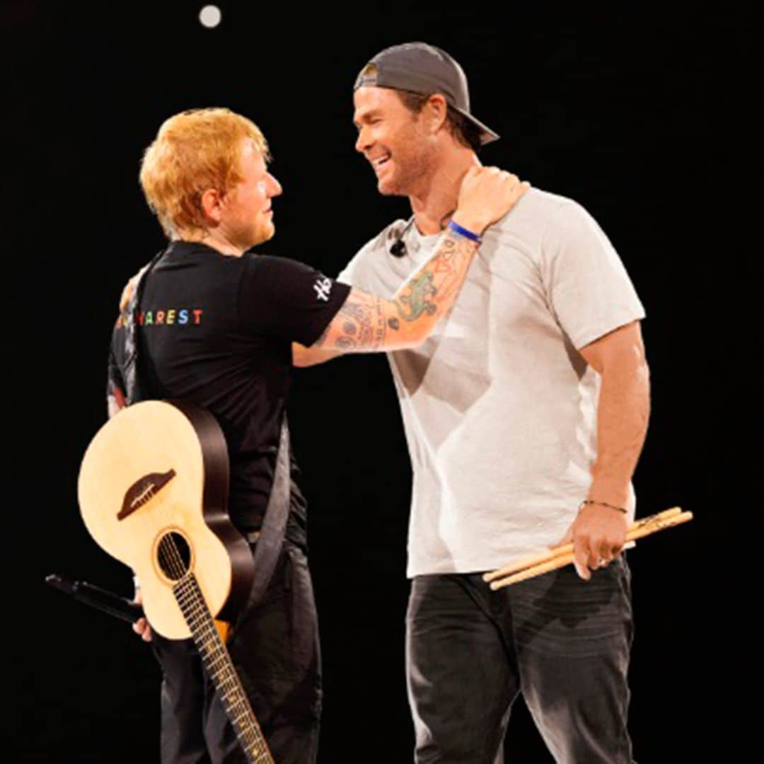 El momentazo de Chris Hemsworth como baterista de Ed Sheeran en su último concierto