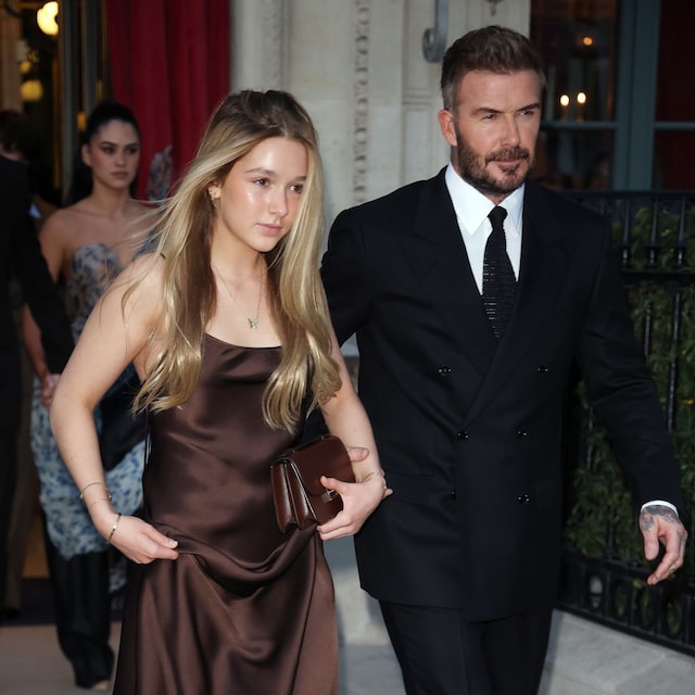 David Beckham y Harper Beckham en la Semana de la Moda de París