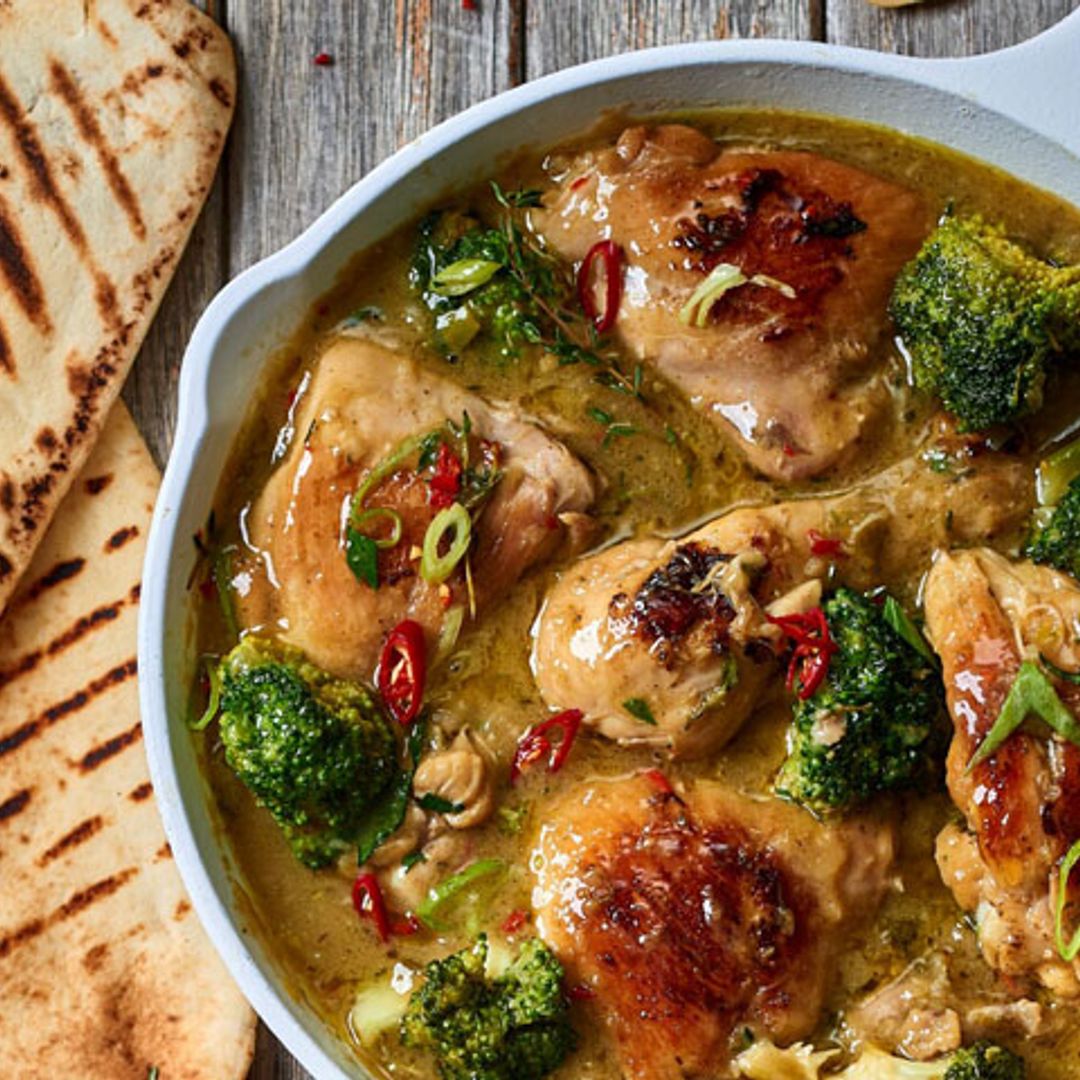 Pollo con brócoli a la mantequilla de cacahuete