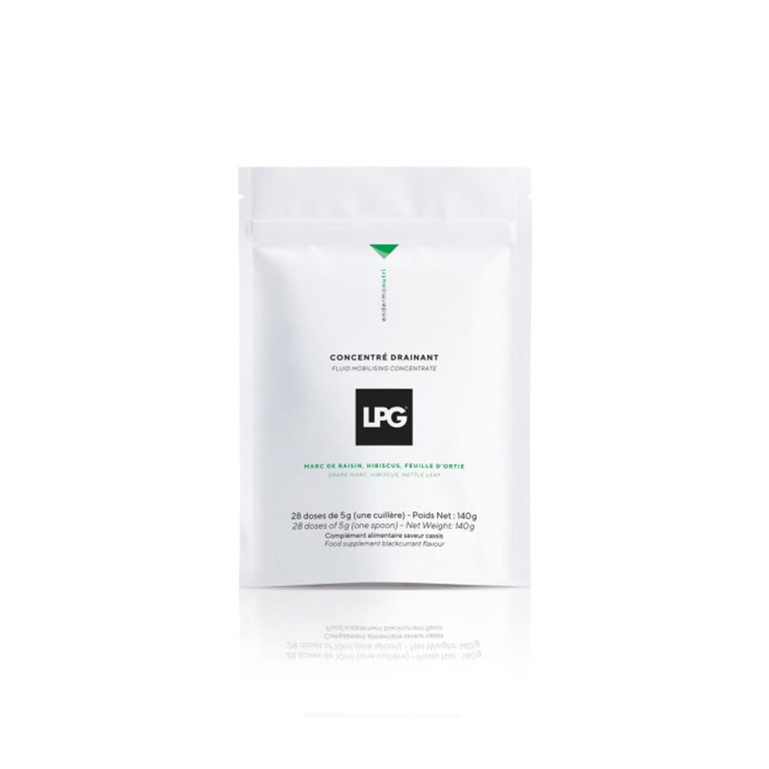 Concentrado Drenante de LPG (44 euros), con hibisco, hojas de ortiga y orujo de uva, elimina el exceso de agua y toxinas, así como los residuos metabólicos. 