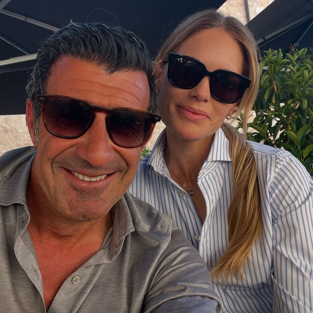 Luis Figo y Helen Svedin