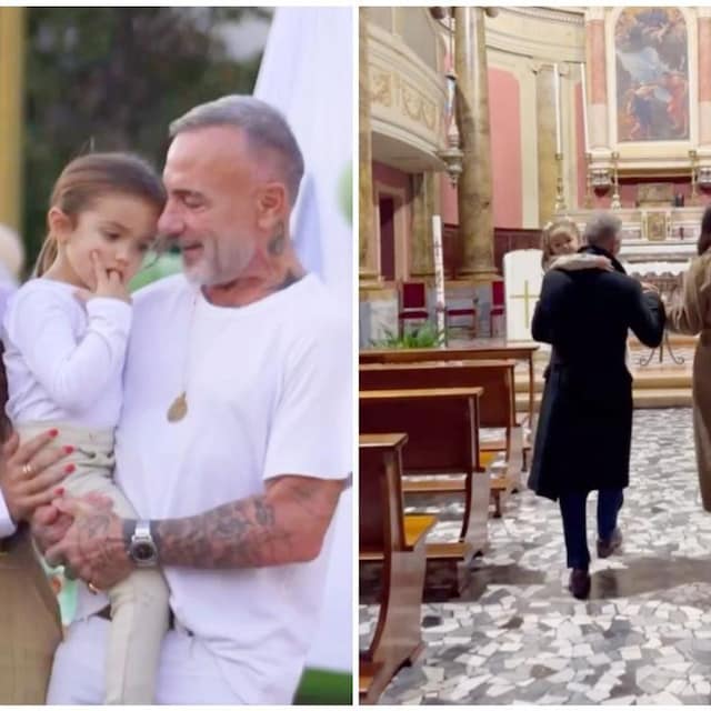sharon fonseca y gianluca vacchi celebran el bautizo de blu