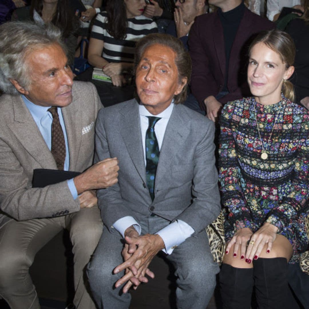 Giancarlo Giammetti y Valentino en un desfile 