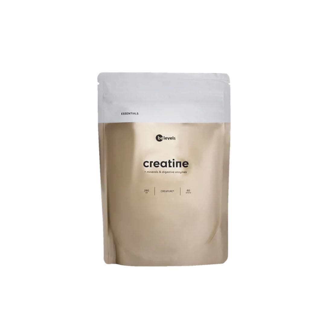 Creatina Essentials de Be Levels (33 euros). Con Creapure, minerales y enzimas digestivas, potencia la fuerza, favorece el desarrollo muscular, la función cognitiva y la salud cerebral.  