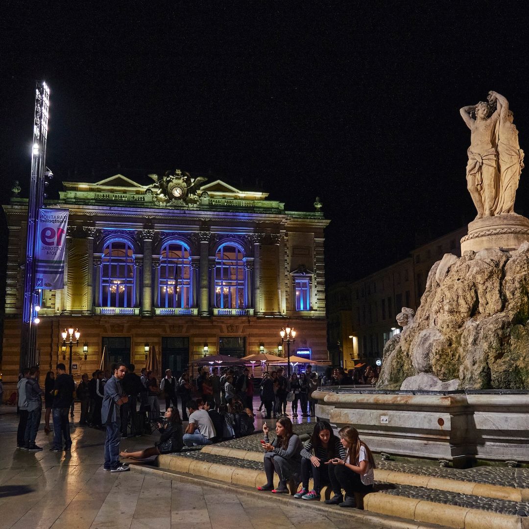 Plaza de la Comédie, Montpellier, Francia