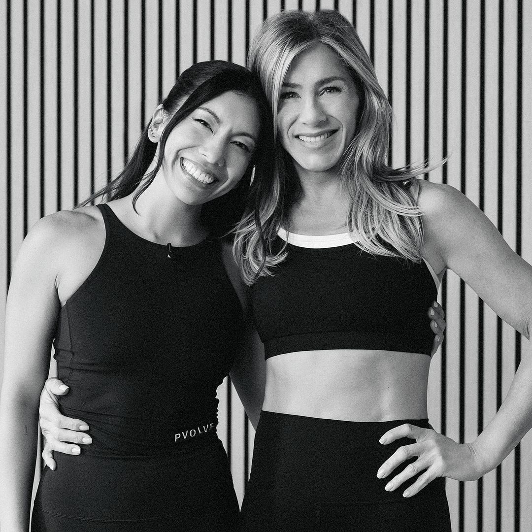 Jennifer Aniston junto con su entrenadora personal 