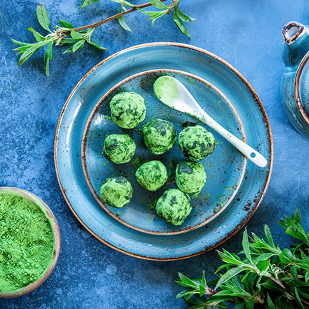Trufas de chocolate blanco y té 'matcha'