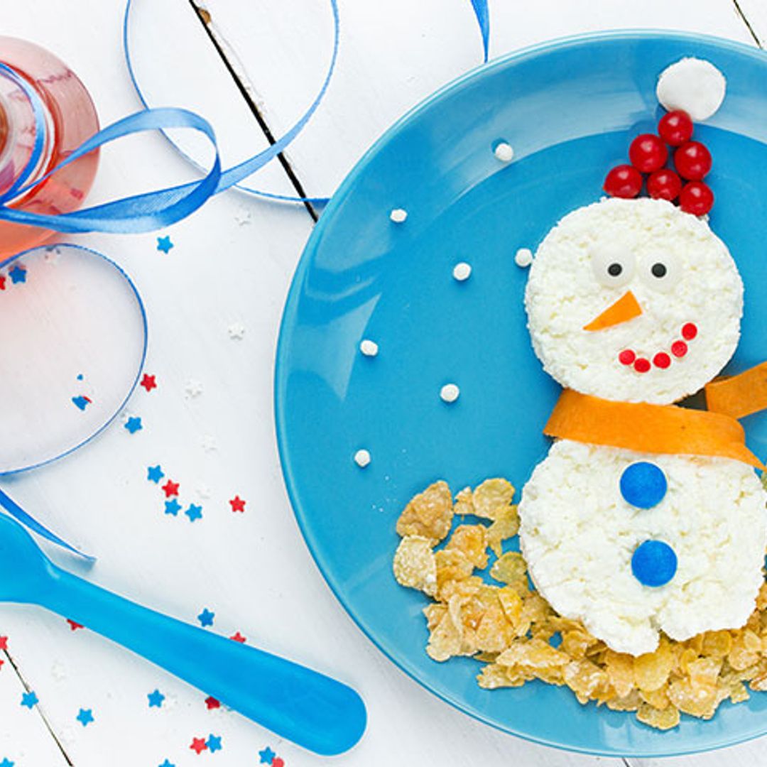 Muñecos de nieve de queso fresco