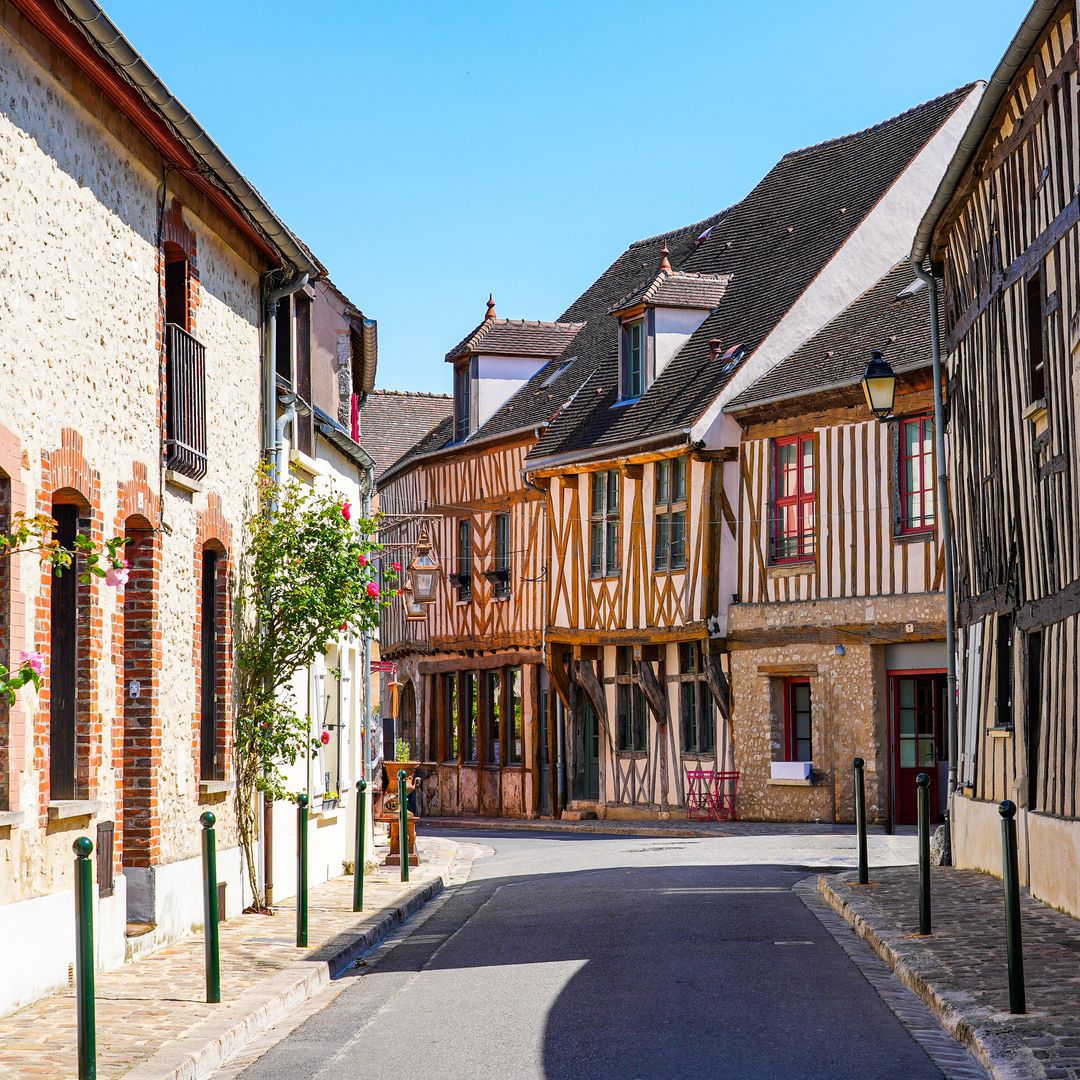 Casas medievales con entramado de madera de Provins, Francia