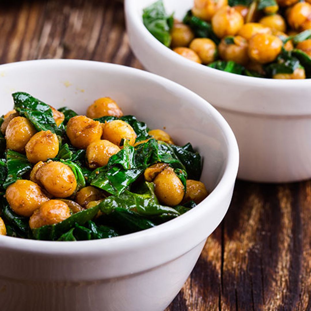 Ensalada de garbanzos con espinacas