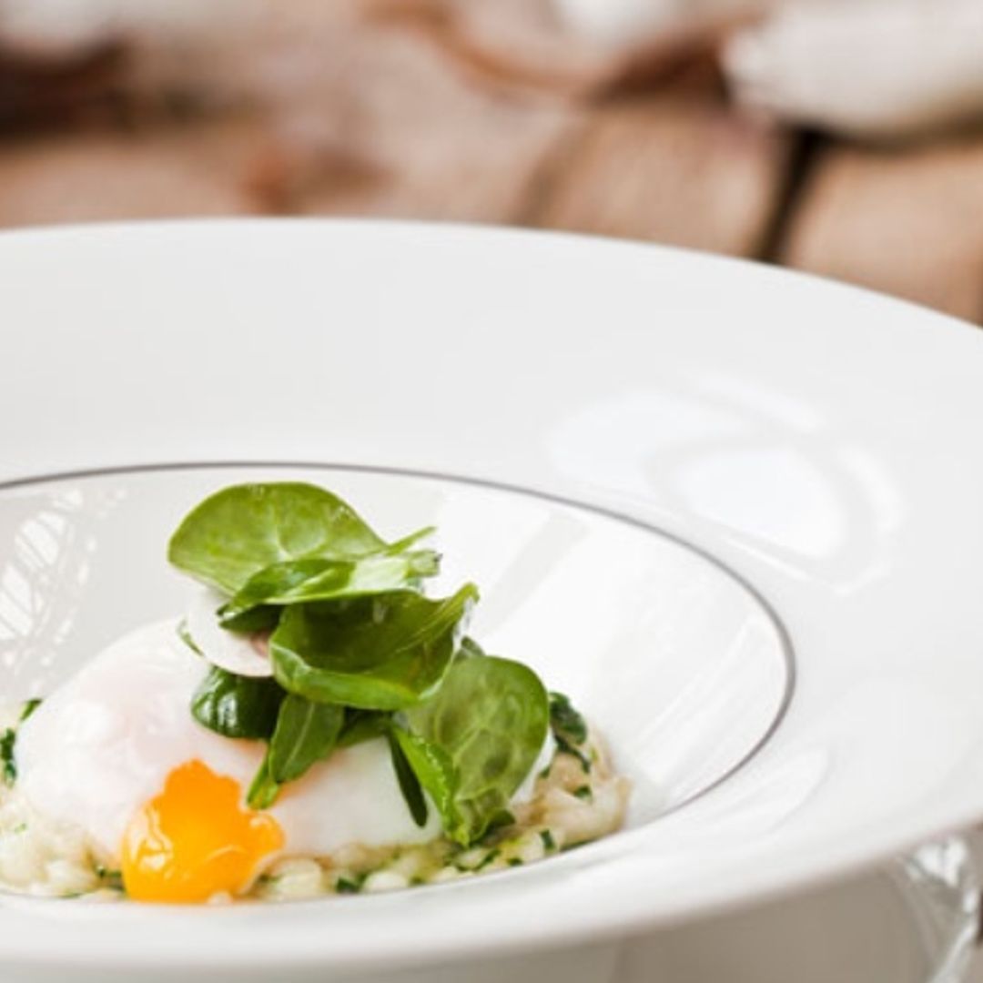 'Risotto' con huevo escalfado