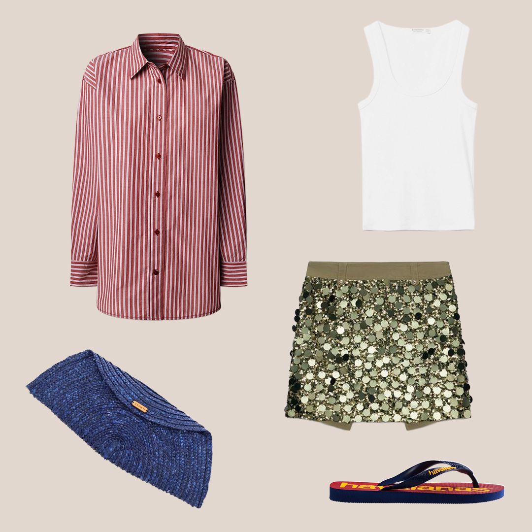 Una única minifalda de lentejuelas y tres looks inesperados (y versátiles) que te salvarán el verano