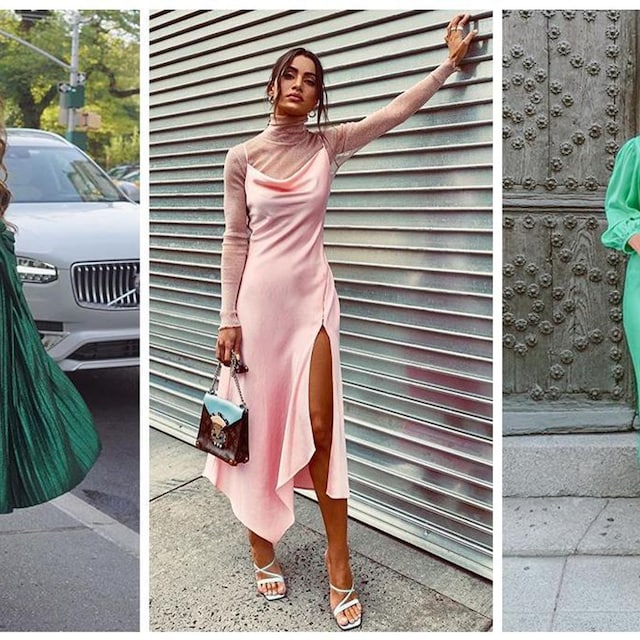 collage influencers con slip dress