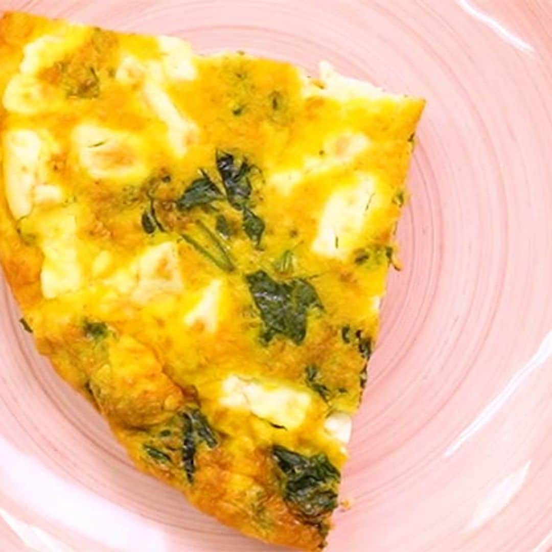 'Frittata' de tomates, espinacas y queso feta