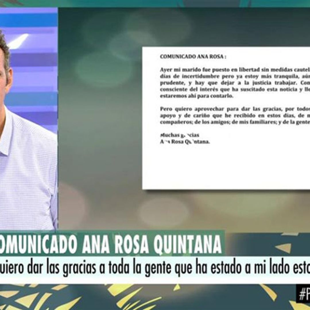 Joaquín Prat, el encargado de transmitir las primeras palabras de Ana Rosa que ha vivido 'días de incertidumbre'