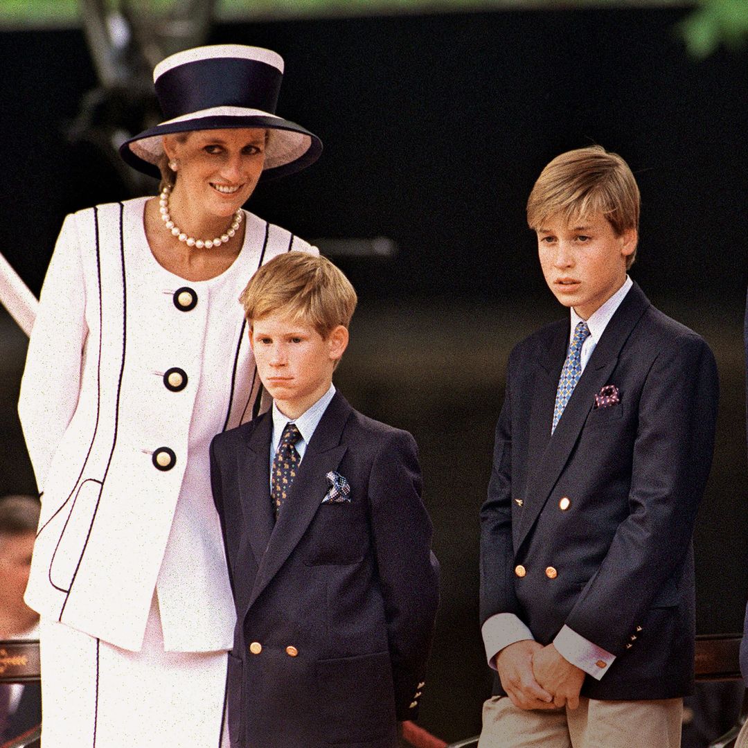 Un retrato de Diana de Gales con sus hijos