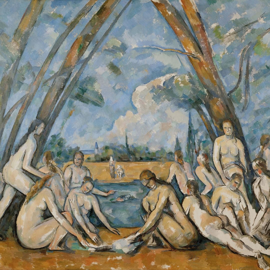Las grandes bañistas (1906). colección del museo de arte de filadelfia. Artista paul Cézanne (1839-1906)