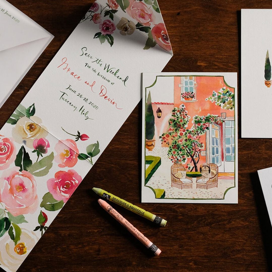 Las invitaciones de boda personalizadas con acuarelas son lo último en papelería nupcial