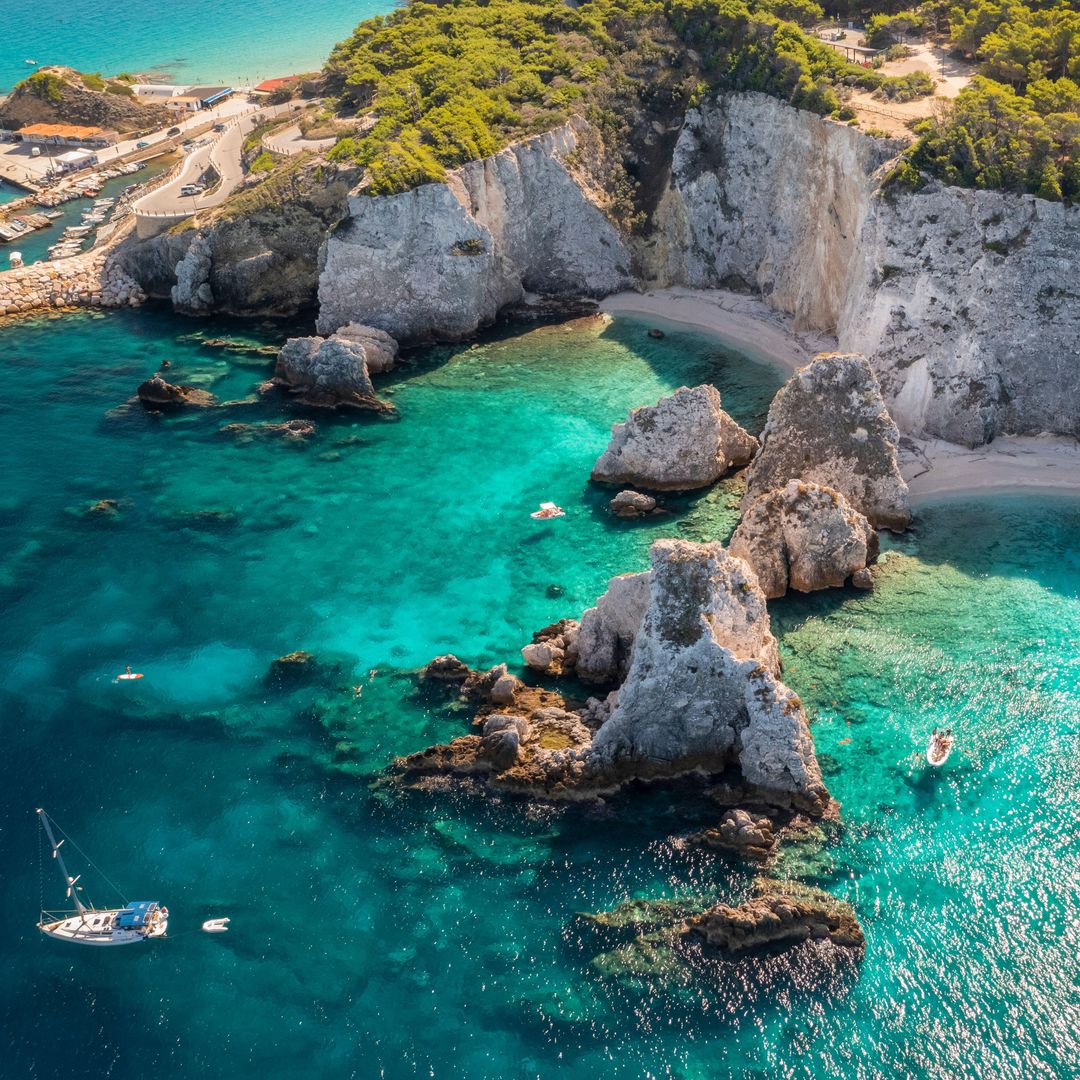 Playa Pagliai e isla san Domino, islas Tremiti, Puglia, Italia