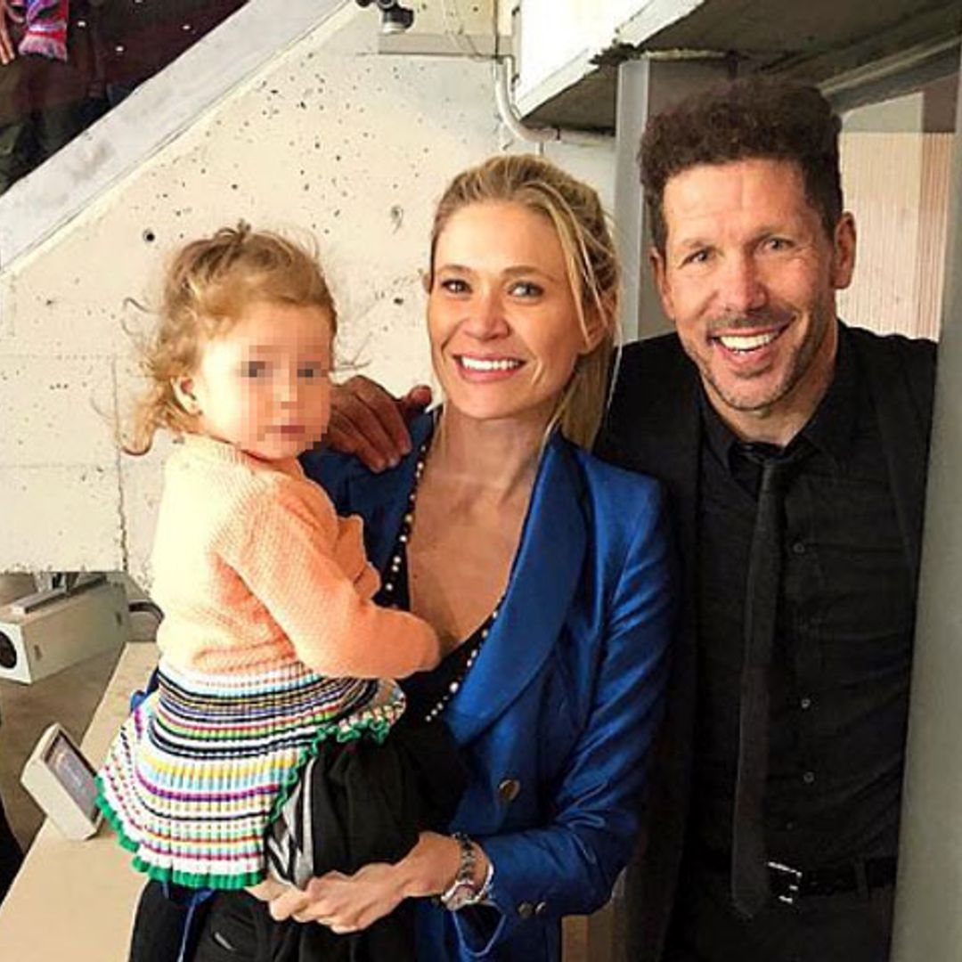 Carla Pereyra y su hija, el mejor apoyo de Simeone antes de la gran final de la Europa League